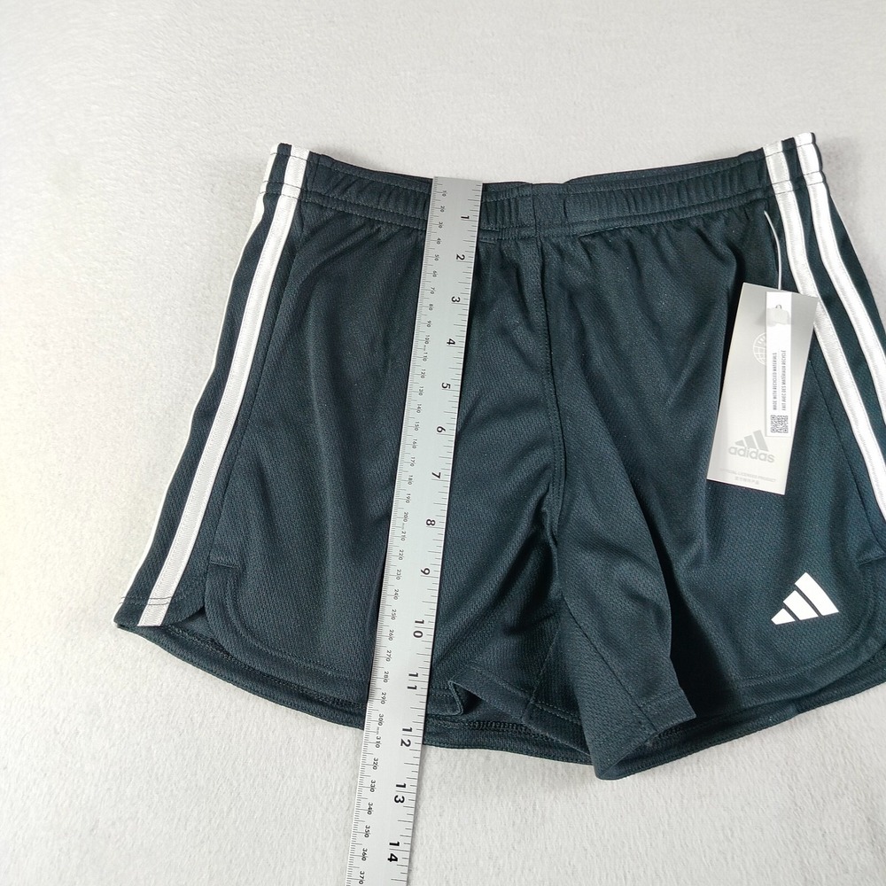 Adidas Shorts Girls L (14) Black Elastic Waist Striped Side Running Gym Athletic - Picture 5 of 8